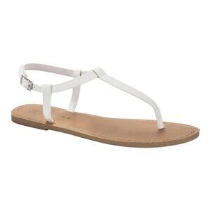 Wild Pair Women's Krisleyy Embellished Thong Flat Sandals White Size 10 1/2 M